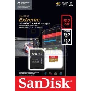 MICRO SD 512GB SANDISK EXTREME 190MB/S C10 U3 A2 V30 4K