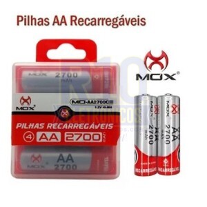 PILHA MOX RECARREGÁVEL 2700MAH C/4 AA