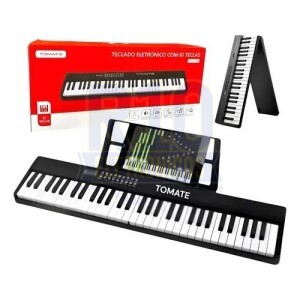 TECLADO ELETRONICO TOMATE MSY-9995 61 TECLAS DOBRÁVEL RECARREGÁVEL 