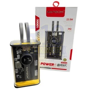 POWER BANK 10000MAH KAPBOM KA-918 TRANSPARENTE