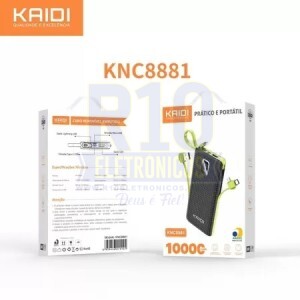 POWER BANK KAIDI 10000MAH KNC8881 COM VISOR E CABO TRIPLO