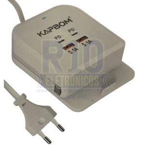 CARREGADOR USB DE MESA KAPBOM KA-7008 35W USB-A 5.1A USB-C