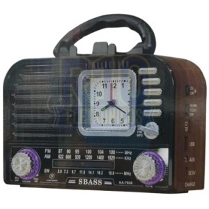RADIO PORTÁTIL KAPBOM KA-7838 FM/AM/SW/MICRO SD/PENDRIVE COM RELÓGIO