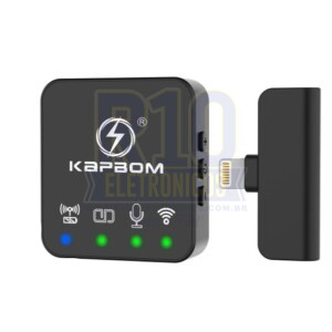 MICROFONE LAPELA SEM FIO KAPBOM KA-R10-IP LIGHTNING