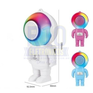 CAIXA DE SOM BLUETOOTH KAPBOM KA-8712 ASTRONAUTA COM LED