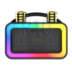 CAIXA DE SOM BLUETOOTH KAPBOM KA-8292 30W COM LED E 2 MICROFONES