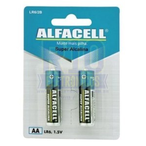 PILHA ALFACELL AA C/2 SUPER ALCALINA LR06/2B