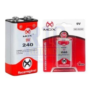 BATERIA MOX 9V RECARREGÁVEL 240MAH