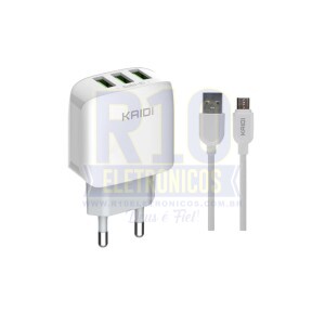 CARREGADOR V8 KAIDI KD-557S 3.1A COM 3 USB